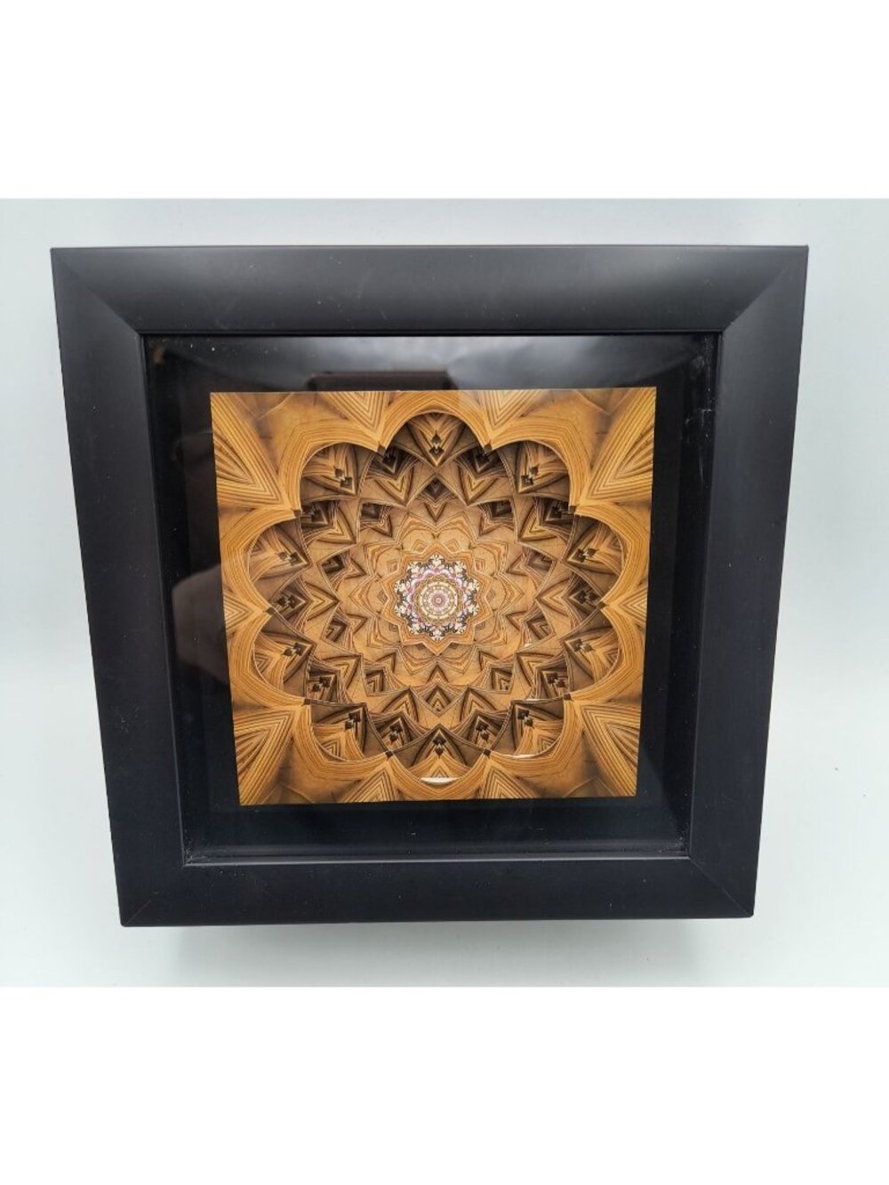 Signed Dawn LaGrave 2018 Framed Westminster Abbey Kaleidoscope Art Print 8"x8" B